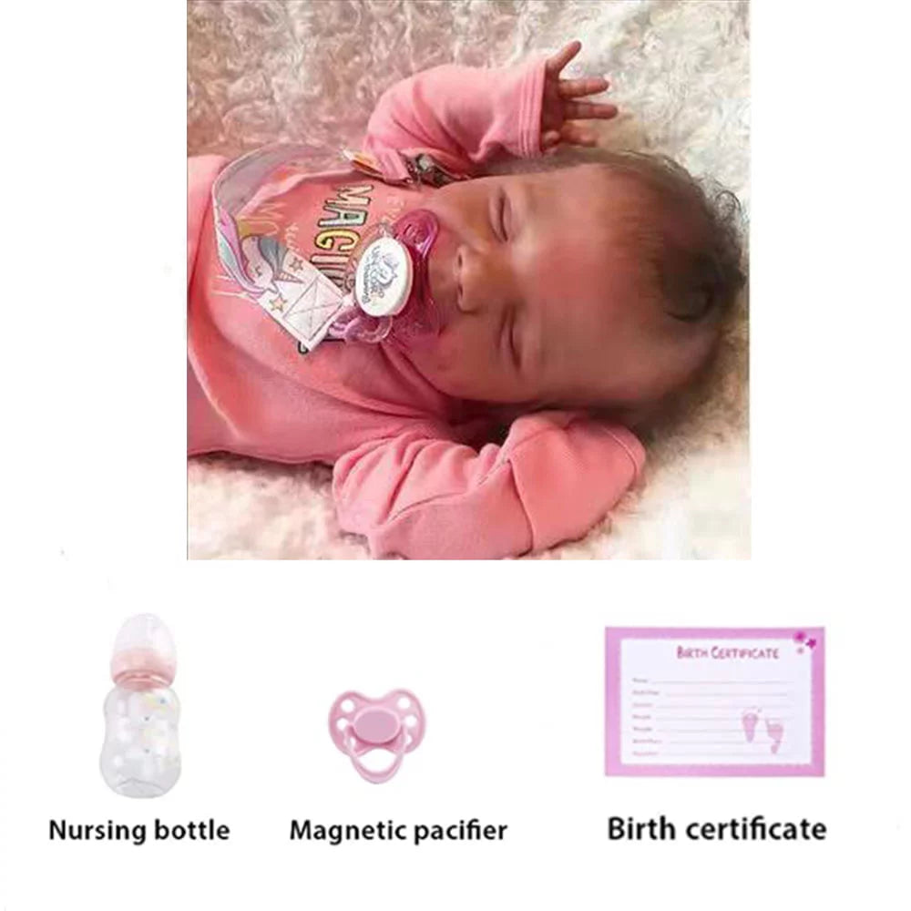 18" Realistic Soft Vinyl Silicone Full Body Sleeping Baby Doll Y36555