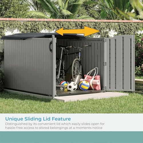Horizontal Outdoor Storage Shed, 57.5" W x 79.75" D x 52" H C98860