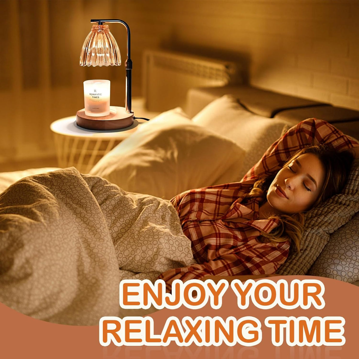 Electric Candle Warmer Lamp with Timer & Dimmer, Glass, Includes 2 Bulbs U707