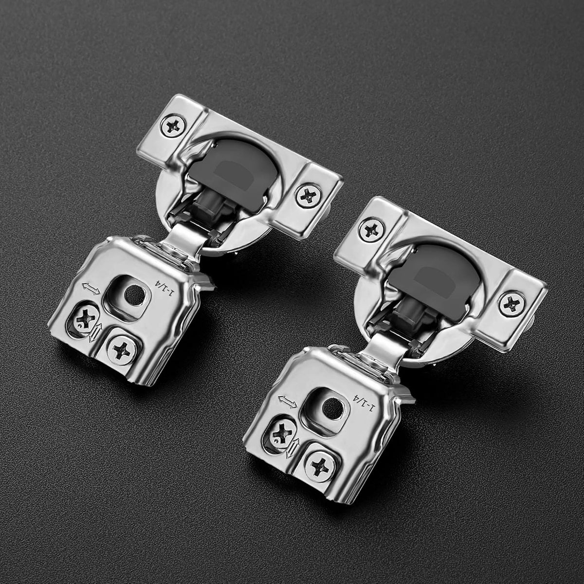 50 Pack 1-1/4 inch Soft Close Cabinet Hinges Satin Nickel Stainless Steel M89907