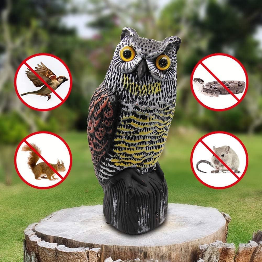 Solar Powered Owl Statue with Red Eyes O751