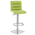 Lime Green Square Base Adjustable Height Swivel Armless Bar Stool L89749
