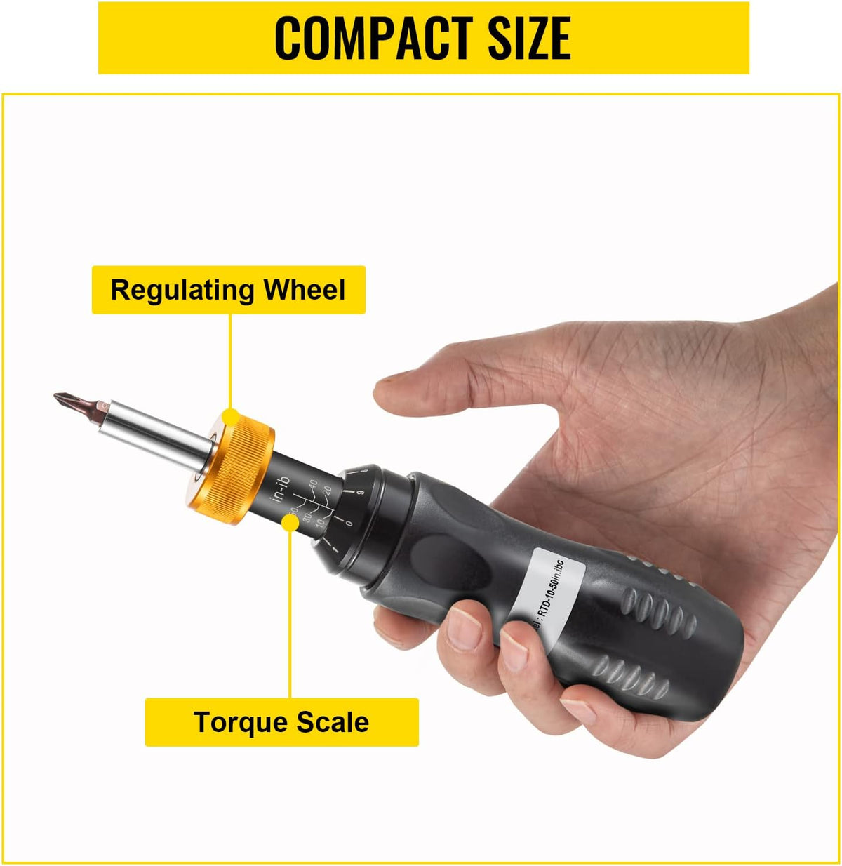 1/4" Drive Torque Screwdriver, 10-50 in/lbs, Pack of 2 P65585