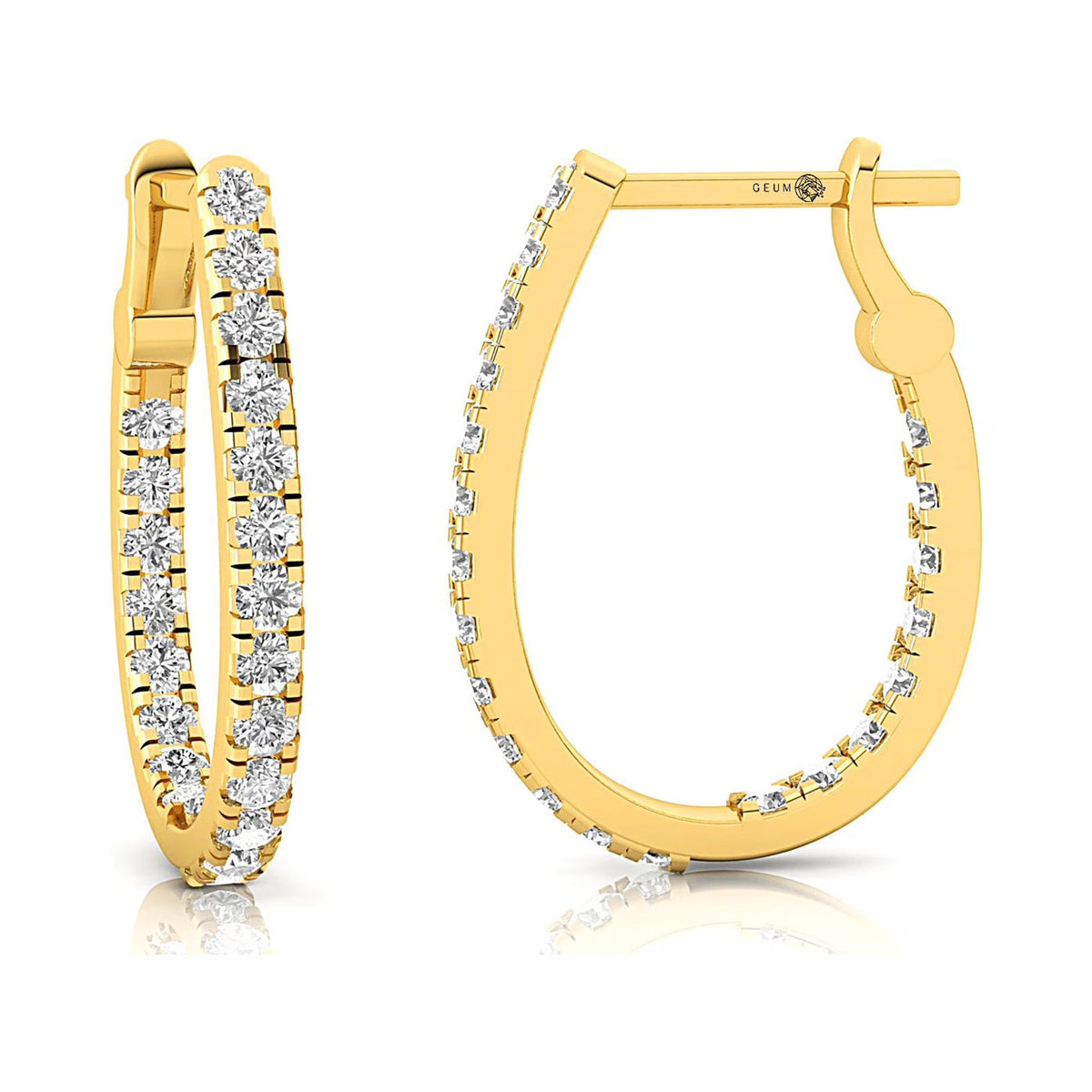 14k Rose Gold Diamond Huggie Earring S703