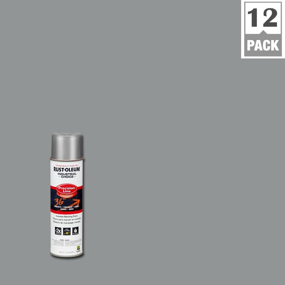 16 oz Silver Solvent-Based Inverted Marking Spray Paint (12-Pack) U581672