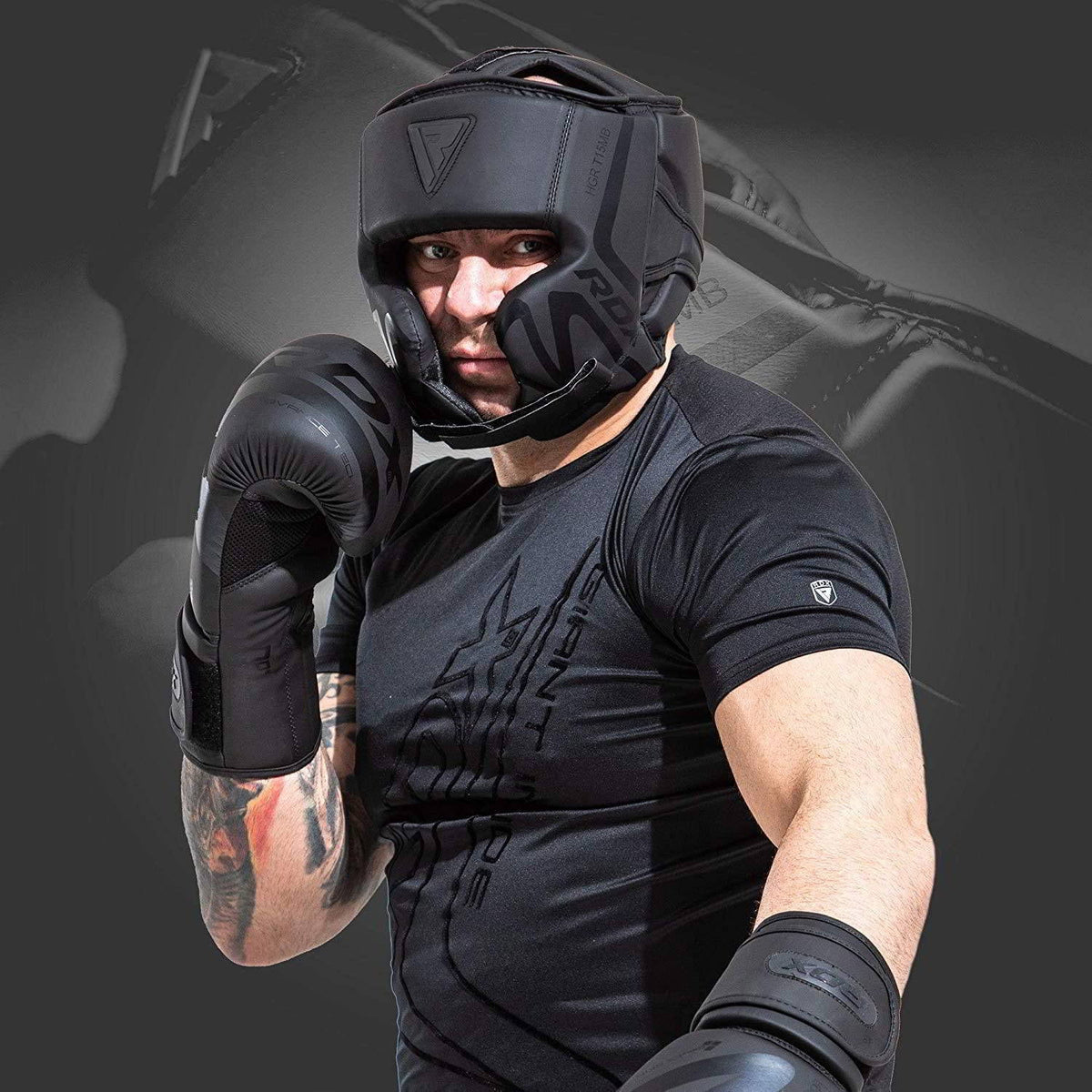 Black Padded Boxing Headgear L9144