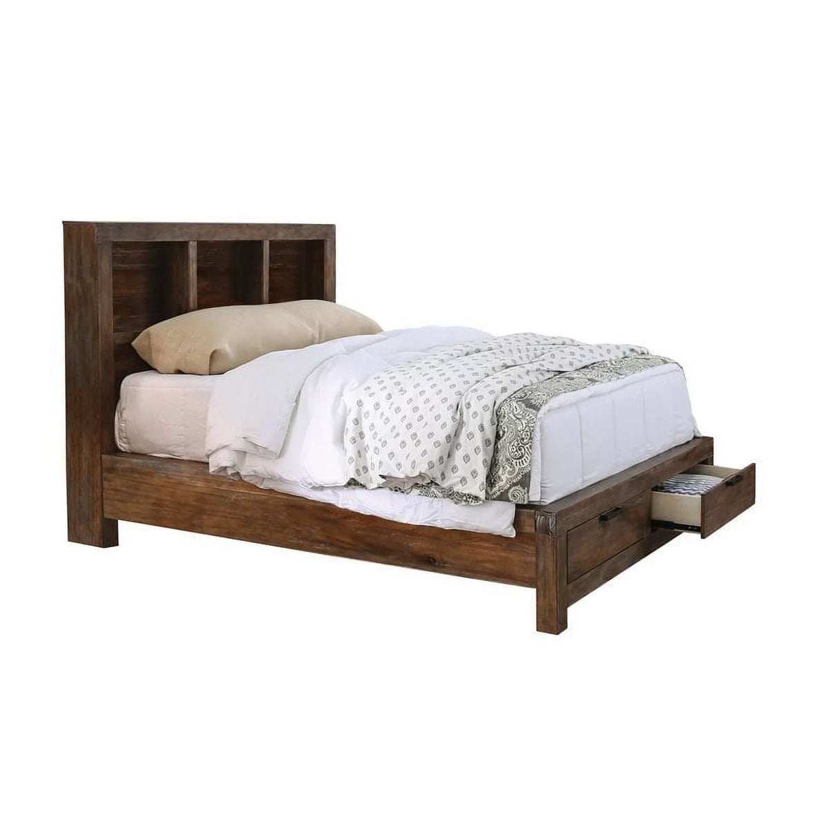 Oak Wood Cal King Storage Bed O691