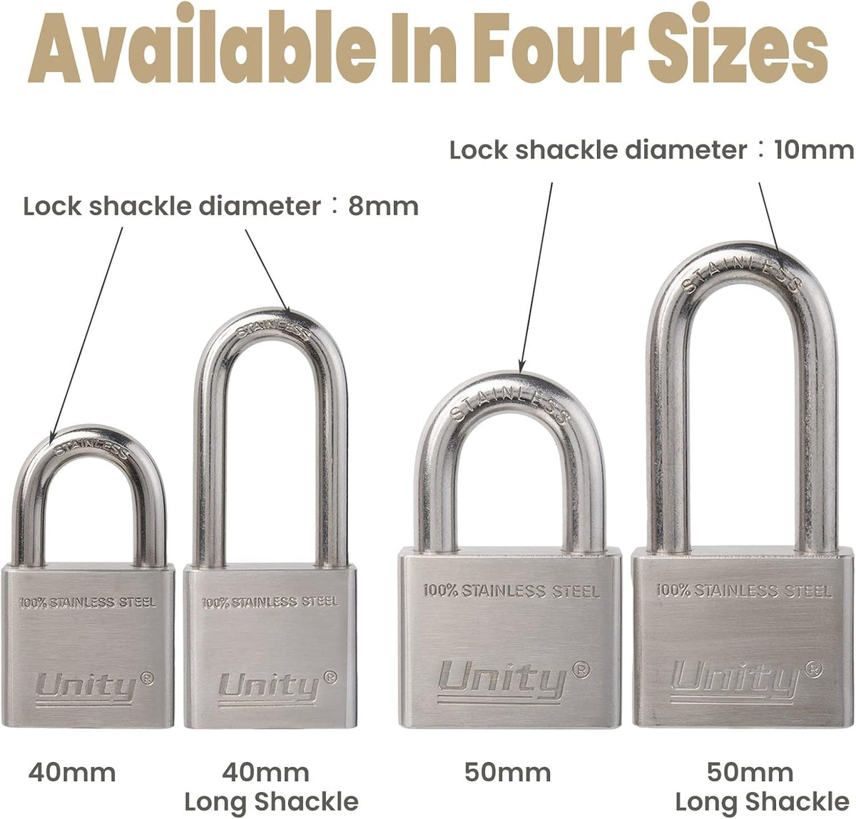 100% Stainless Steel Keyed Alike Marine Lock (5, 50mm) N424
