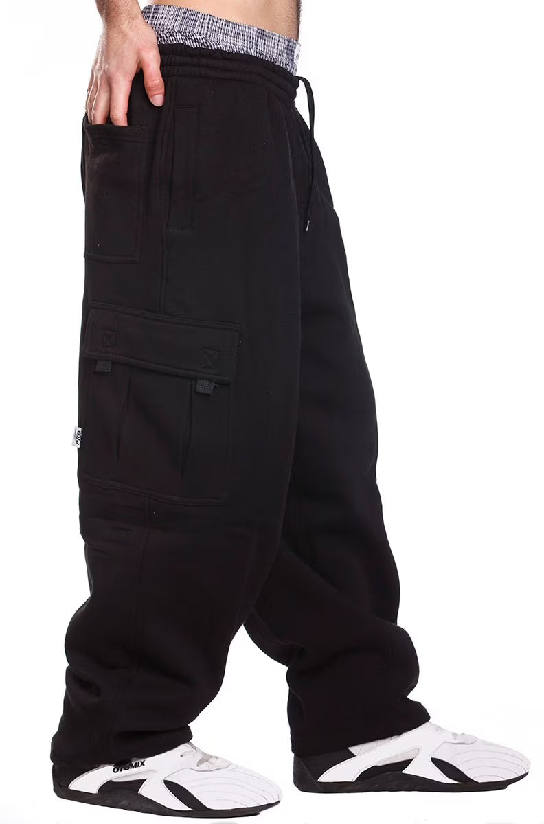 Black Fleece Cargo Sweatpants V7235