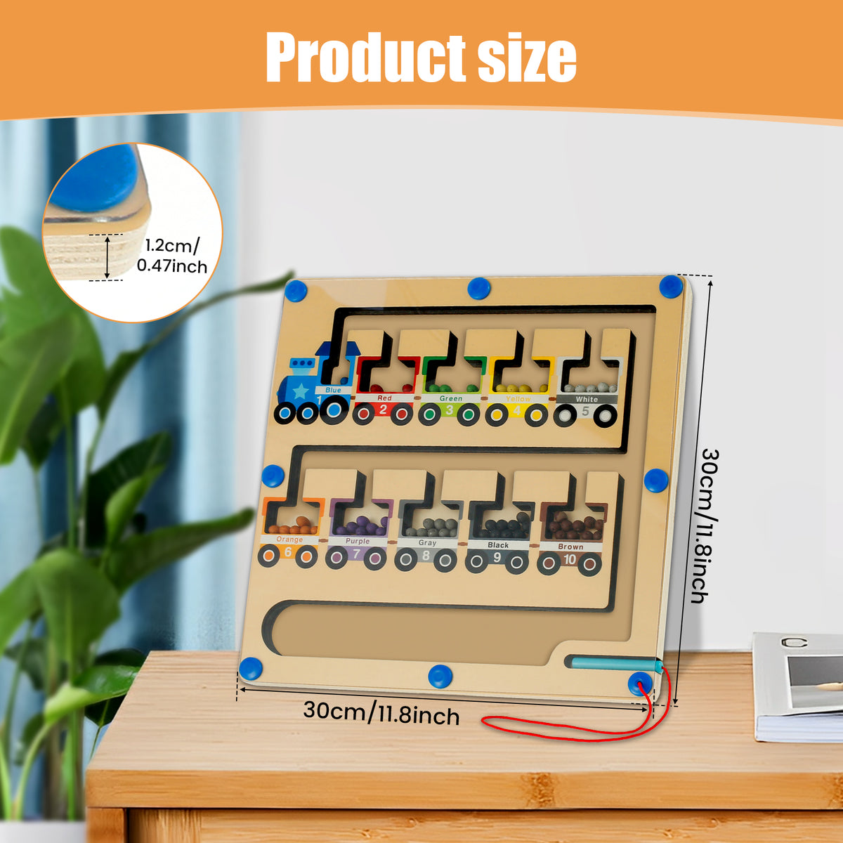 Magnetic Color and Number Maze Wooden Magnet Board Toy V78361