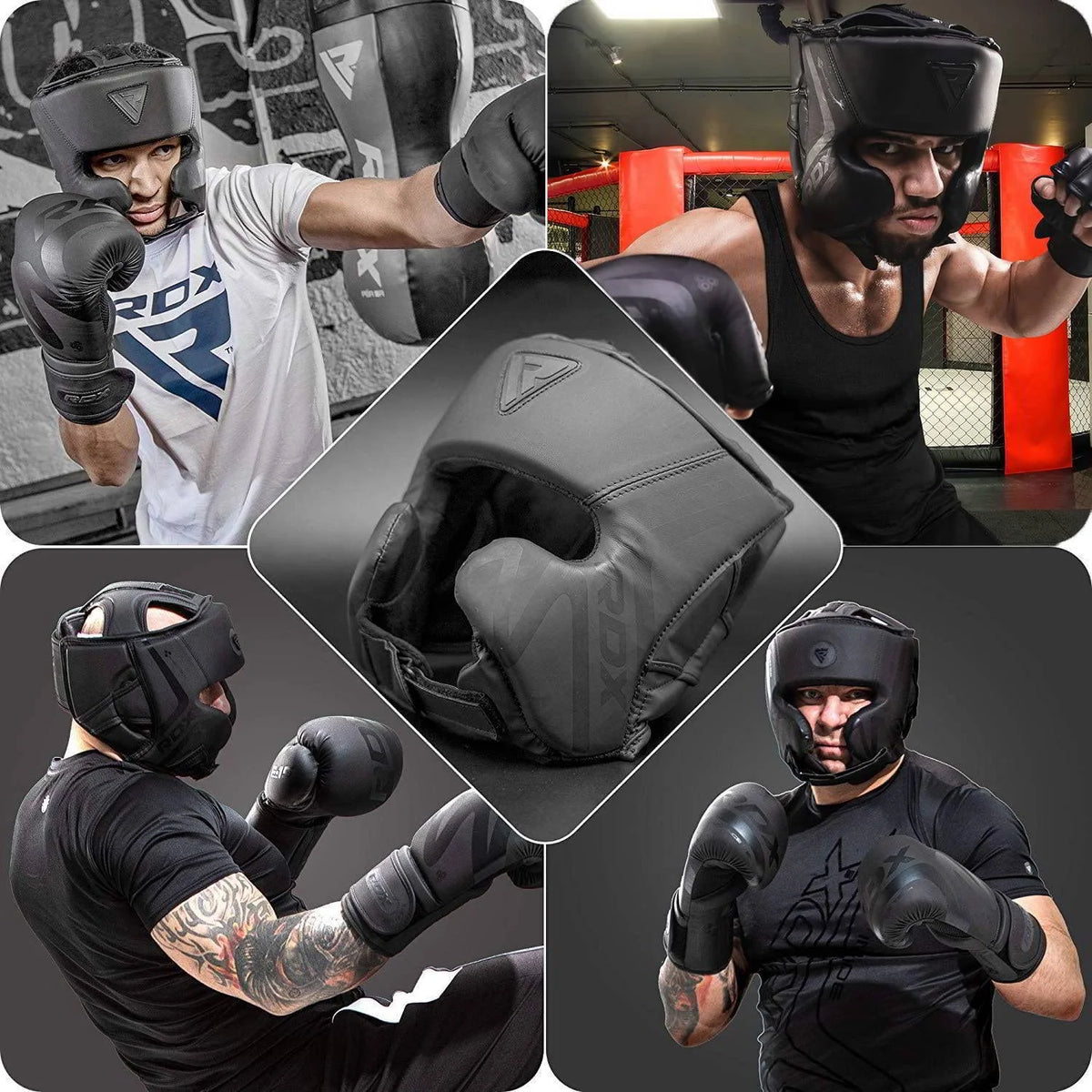 Black Padded Boxing Headgear L9144