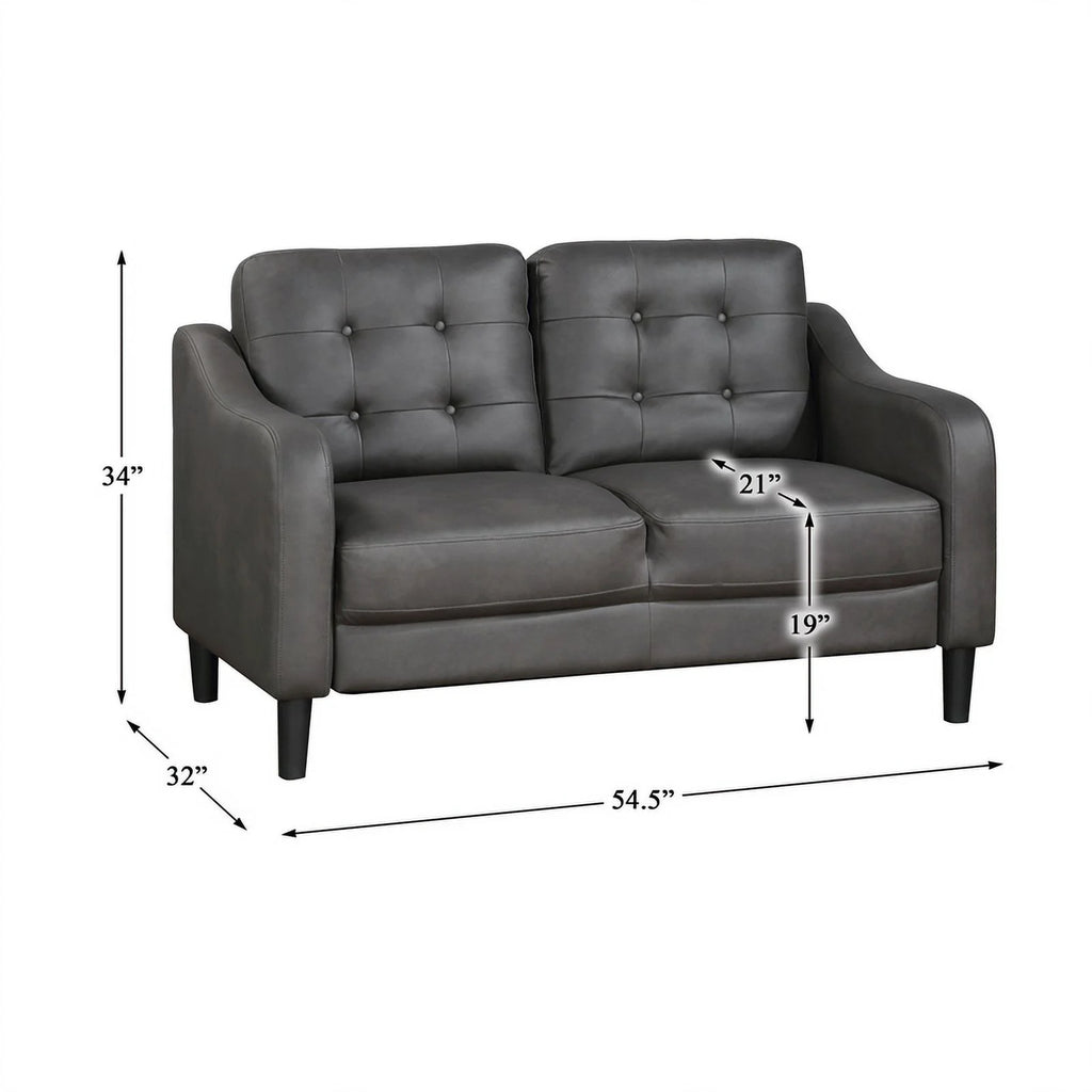 Gray 2-Piece Microfiber Sofa Set O4067