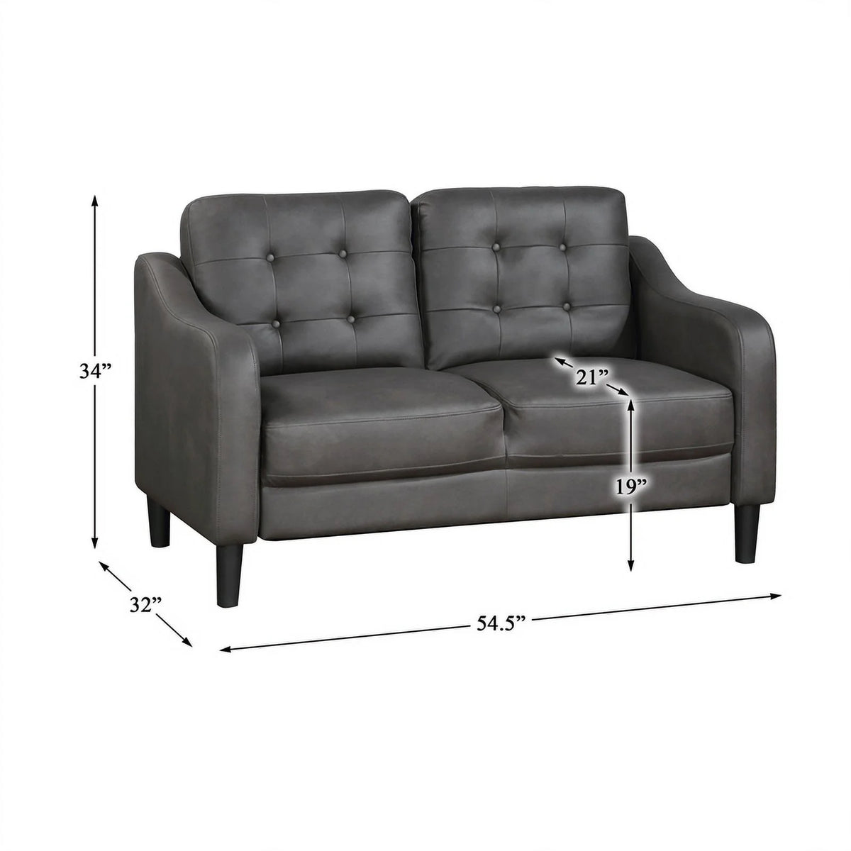 Gray 2-Piece Microfiber Sofa Set O4067