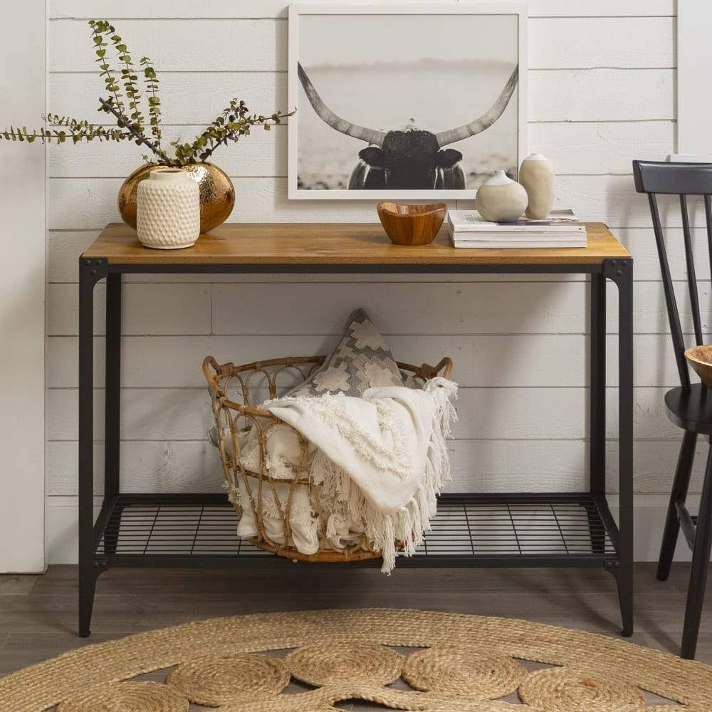 Rustic Wood Sofa Entry Table I439282