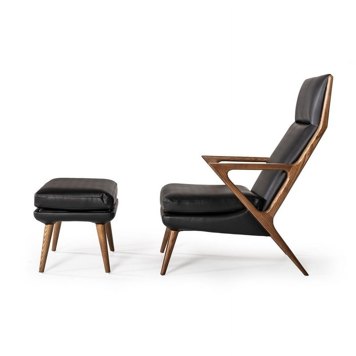 Black Lounge Chair & Ottoman E20223