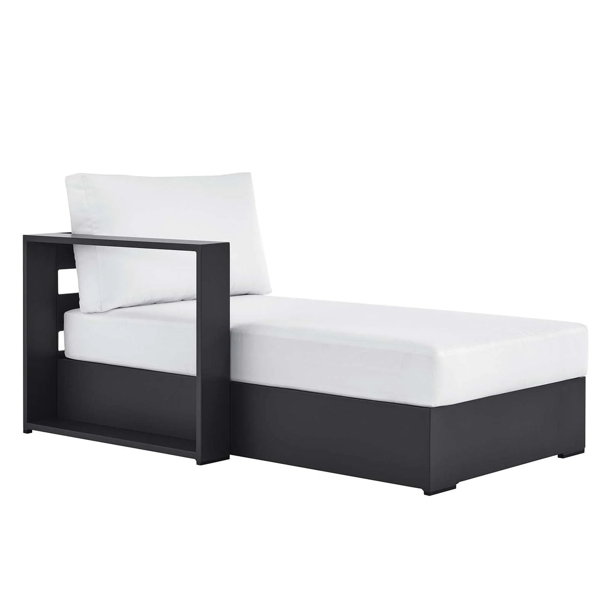 Gray White Modular Outdoor Chaise Lounge O49413
