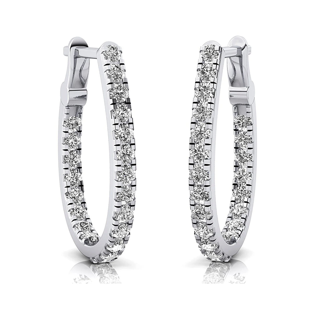14k Rose Gold Diamond Huggie Earring S703