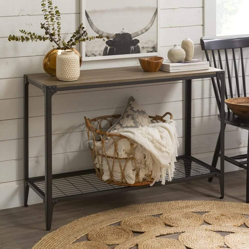 Rustic Wood Sofa Entry Table I439282