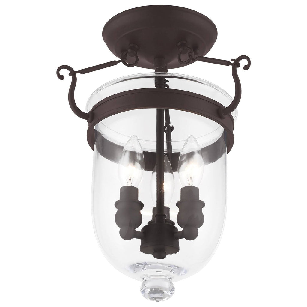 Polished Nickel 3 Light Ceiling Mount V7410