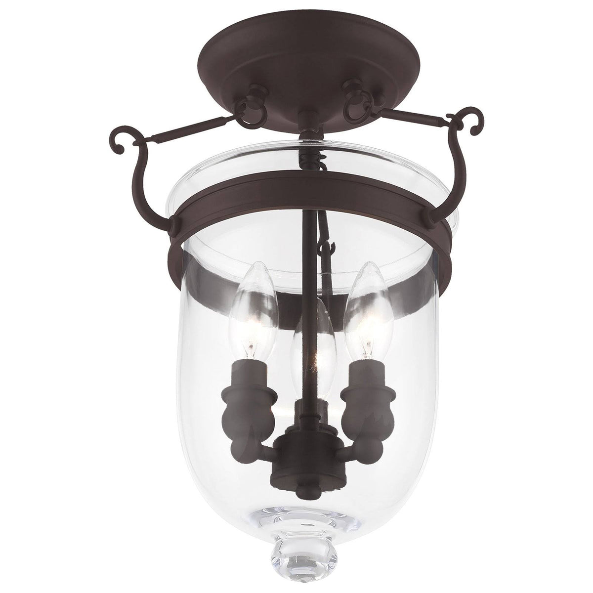 Polished Nickel 3 Light Ceiling Mount V7410