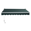 10x8 ft Retractable Patio Awning Sunshade Canopy Green H894174