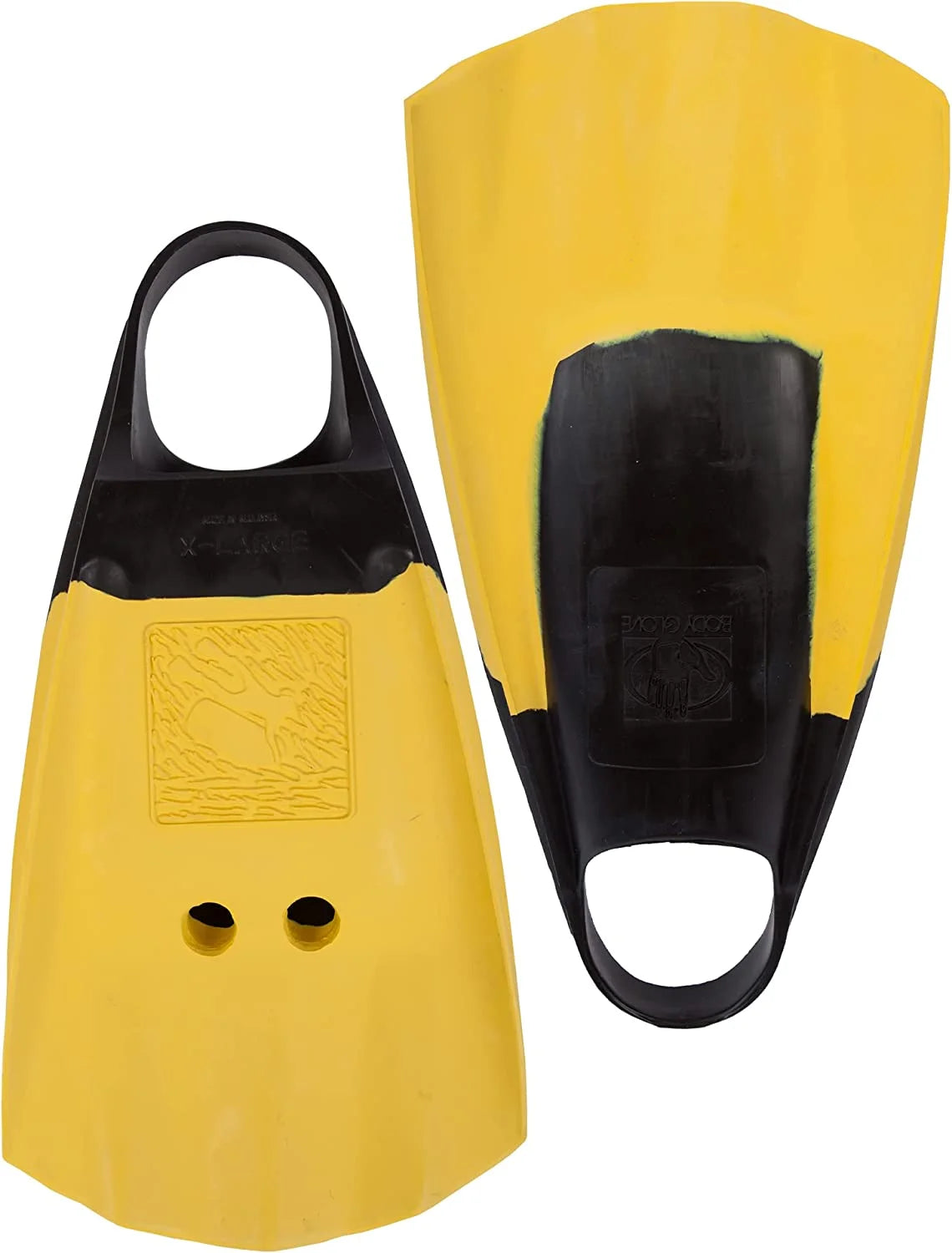 Black/Yellow Large Swim Fins Q9498