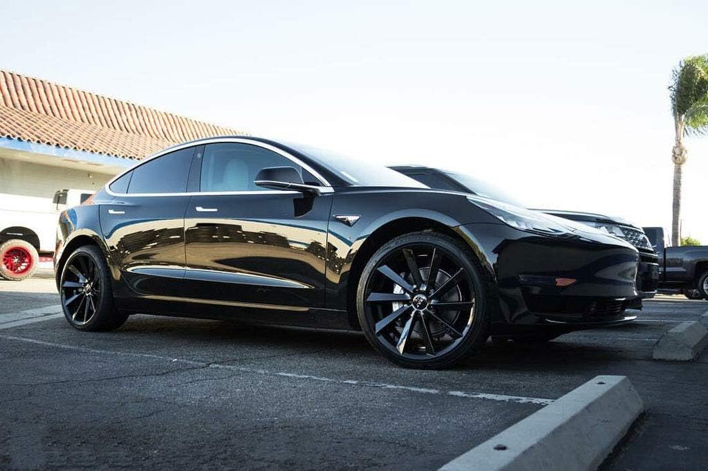 20 Inch Staggered Rims Set of 4 Gloss Black Wheels D827