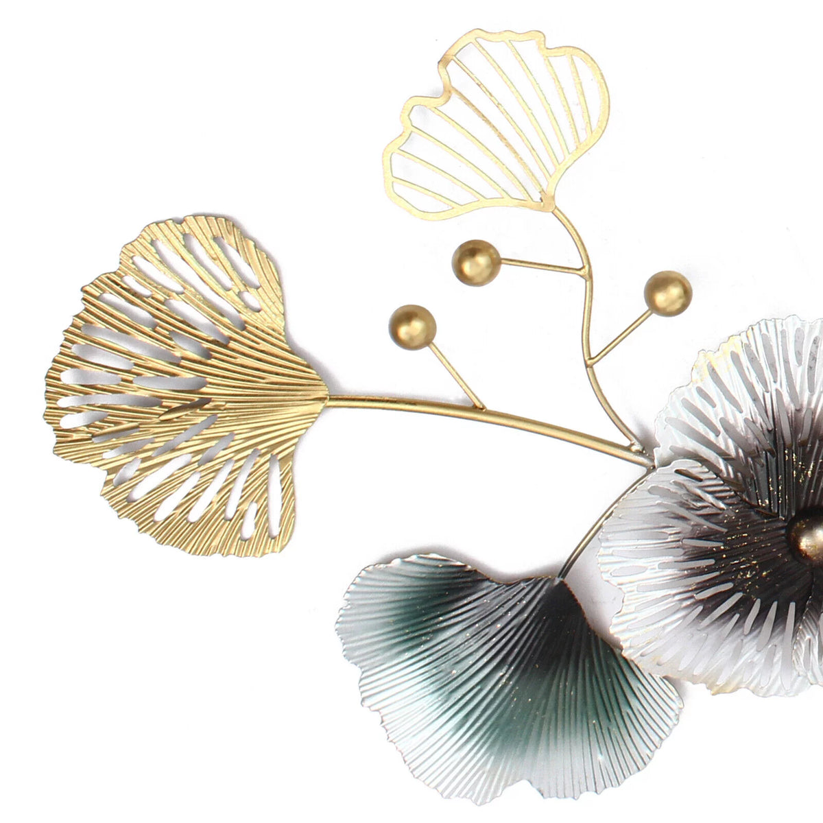 Ginkgo Leaf Wall Clock 90*45cm Mute Battery Operated X876