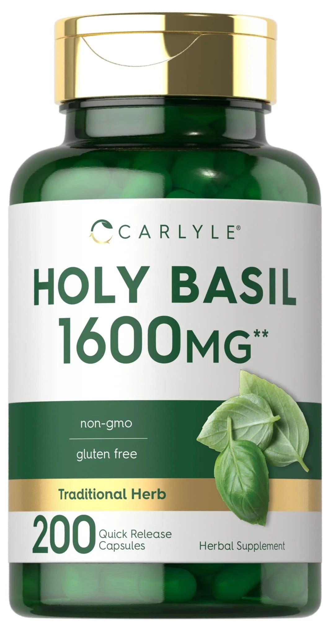 Holy Basil Leaf Extract Capsules 1600mg 200 Count Z511838