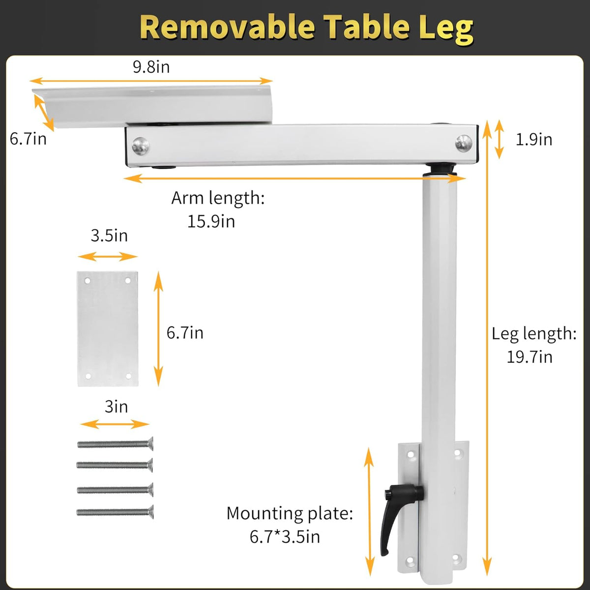 360 Degree Rotation Aluminum Alloy Height Adjustable Table Leg Bracket C399
