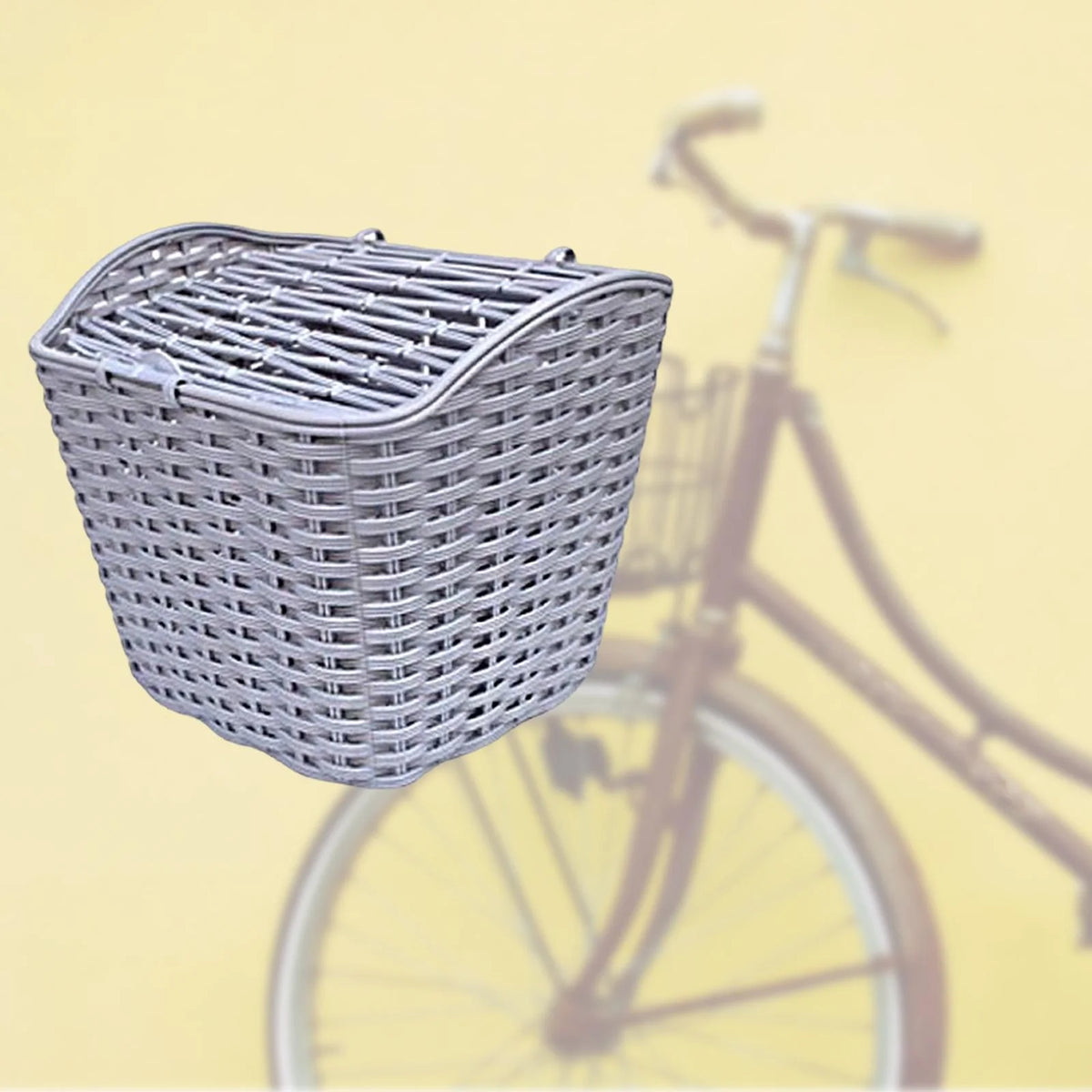 Gray Waterproof Bike Basket with Cover H128449