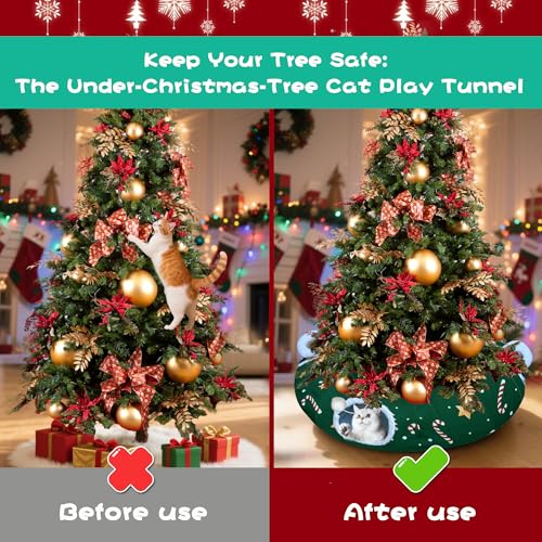 Cat Tunnel Bed 3FT x 3FT x 9.8IN Christmas Style Z124447