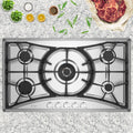 36 in. Gas Stove Cooktop with 5 Sealed Burners NG/LPG Convertible Stainless Steel K24173