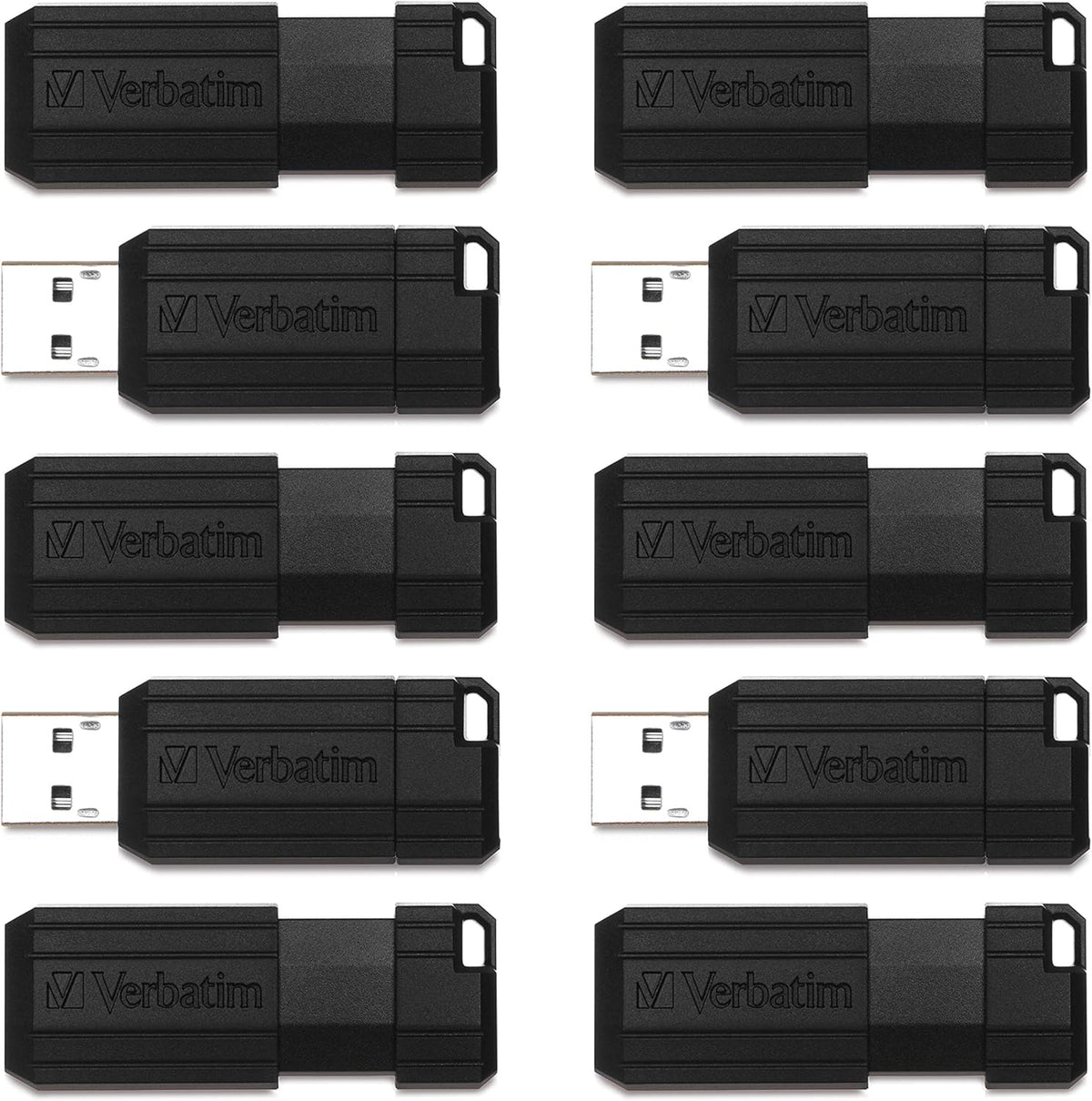 Black Retractable USB 2.0 Flash Drive 10pk B83597