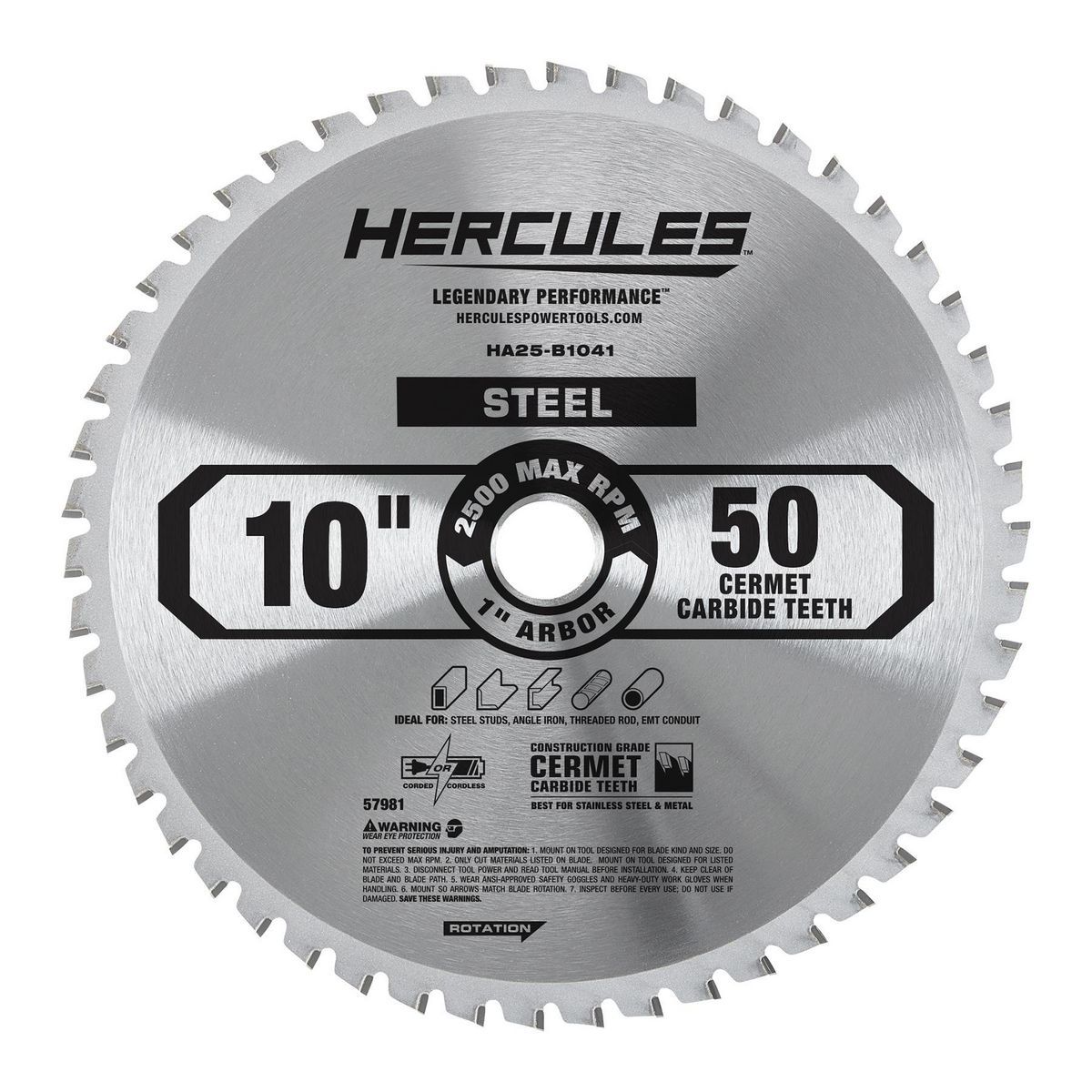 10 in. 50T Steel Cutting Circular Saw Blade B161
