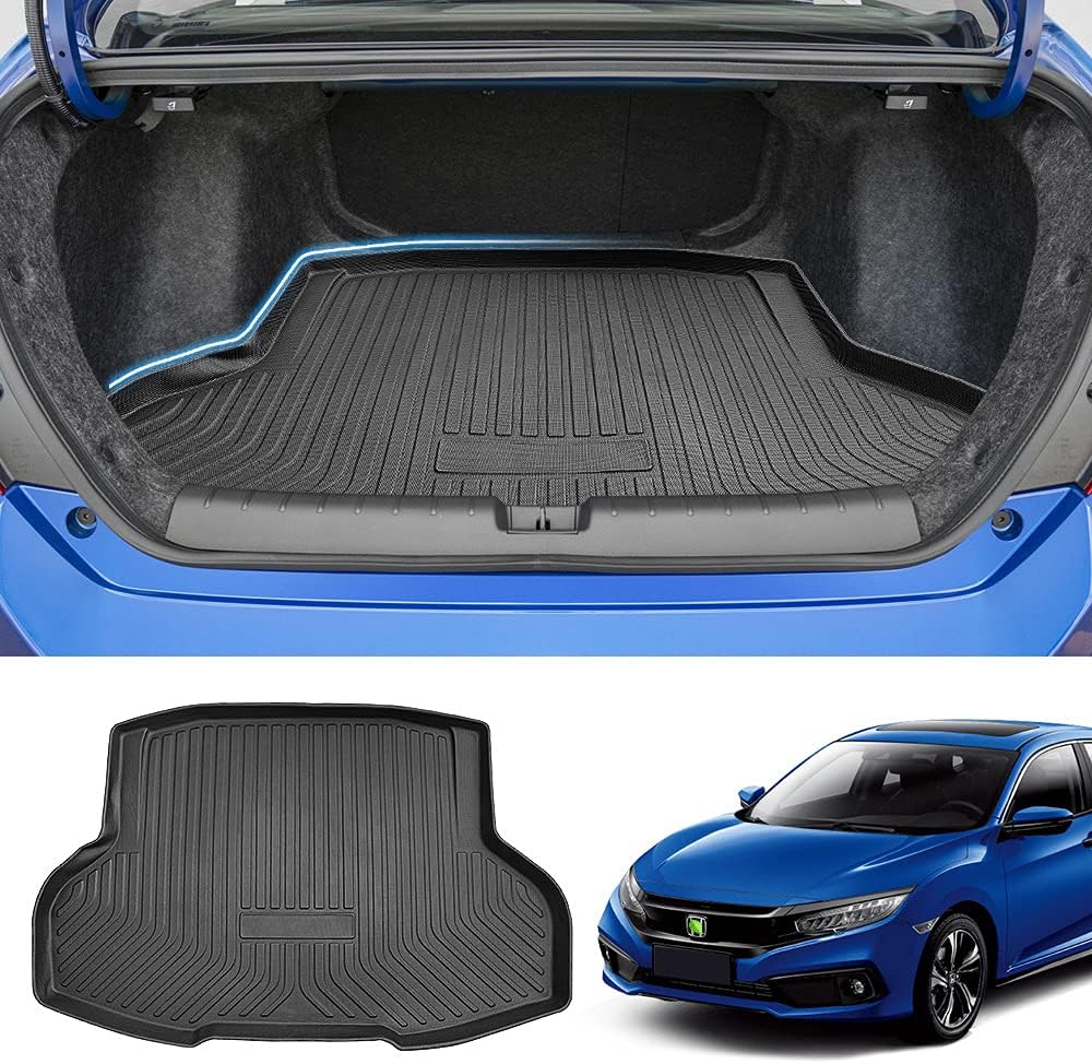 Trunk Mat Honda Civic Sedan 2016-2021 All Weather TPO Rear Cargo Liner Pack of 2 Z9009