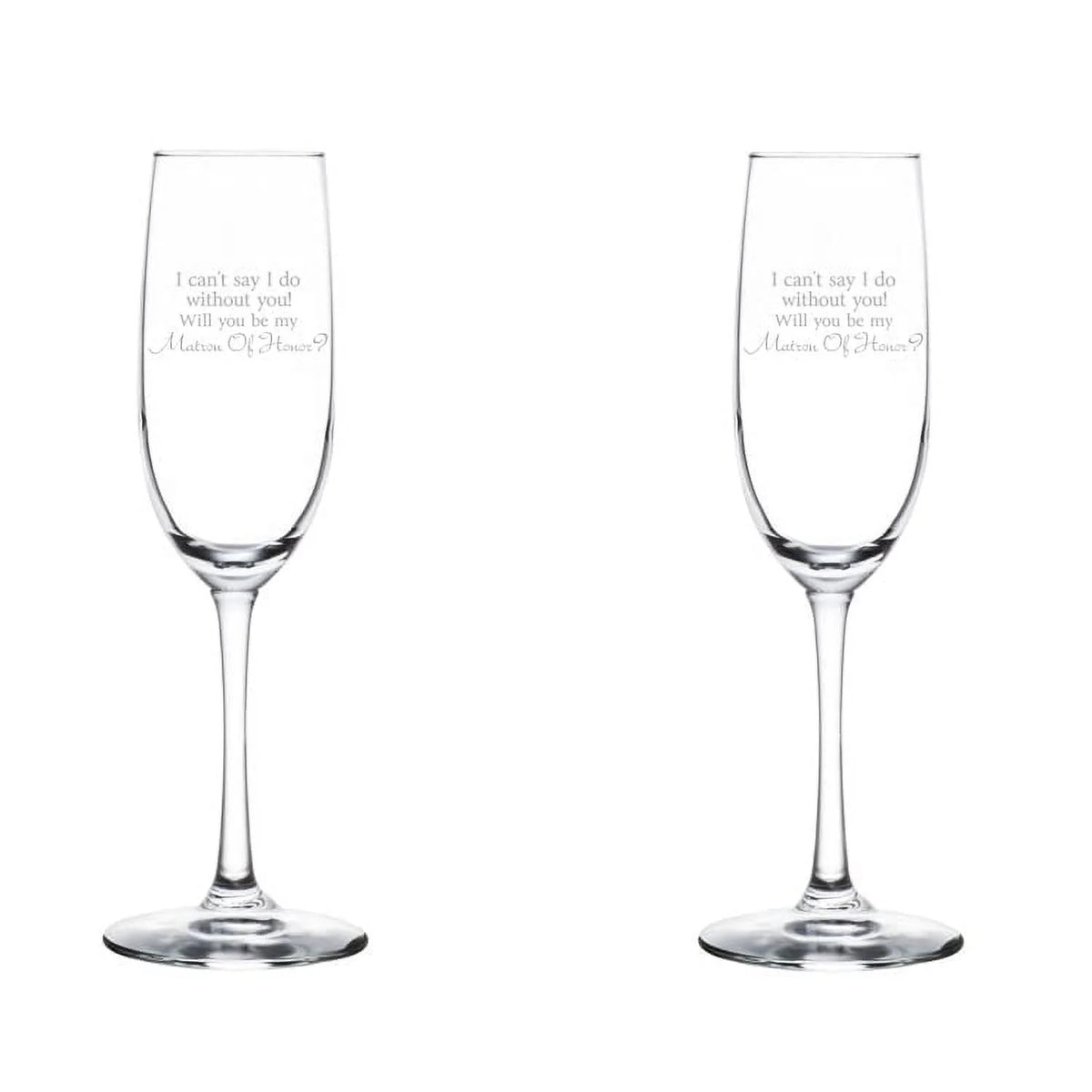Set of 2 Glass Champagne Flutes 8 oz Stemmed T172077