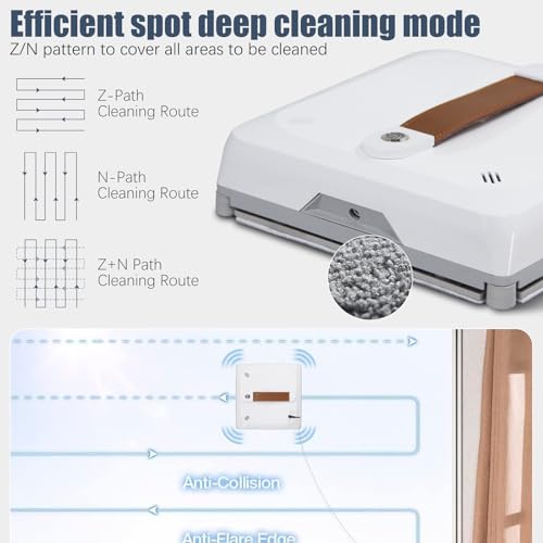 Window Cleaning Robot, 3000Pa Strong Suction with Automatic Water Spray J538
