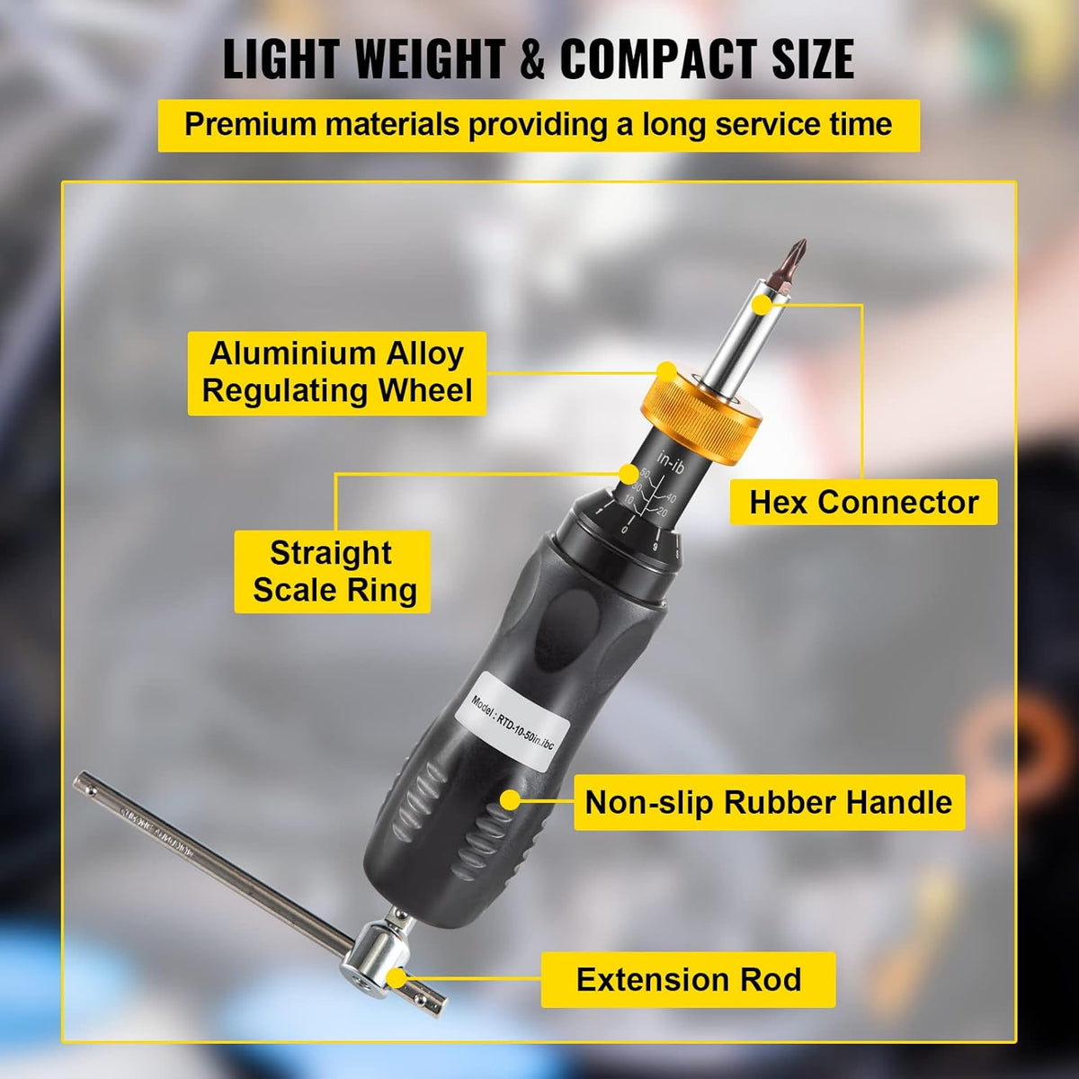 1/4" Drive Torque Screwdriver, 10-50 in/lbs, Pack of 2 P65585