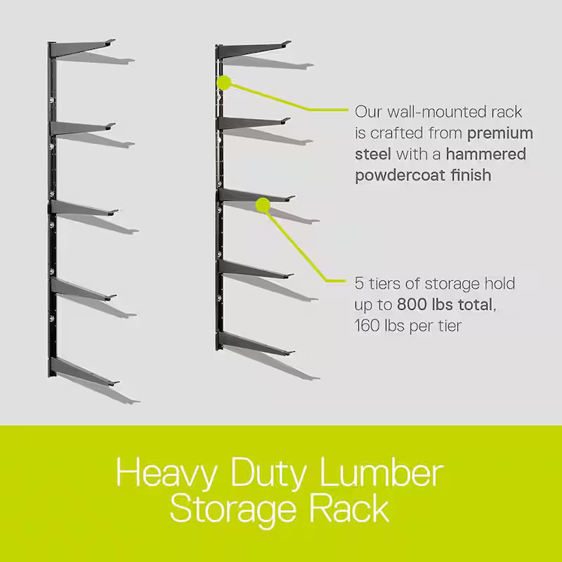 Heavy Duty 5 Tier Steel Wall Rack J4893