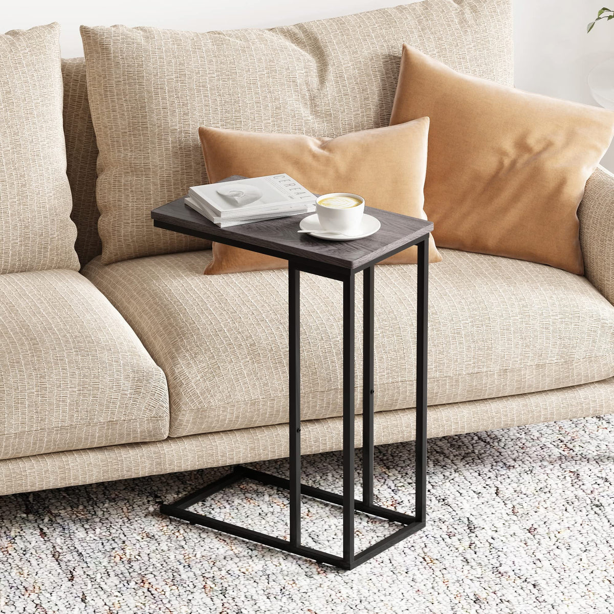 Small C Shaped End Table Grey E667334