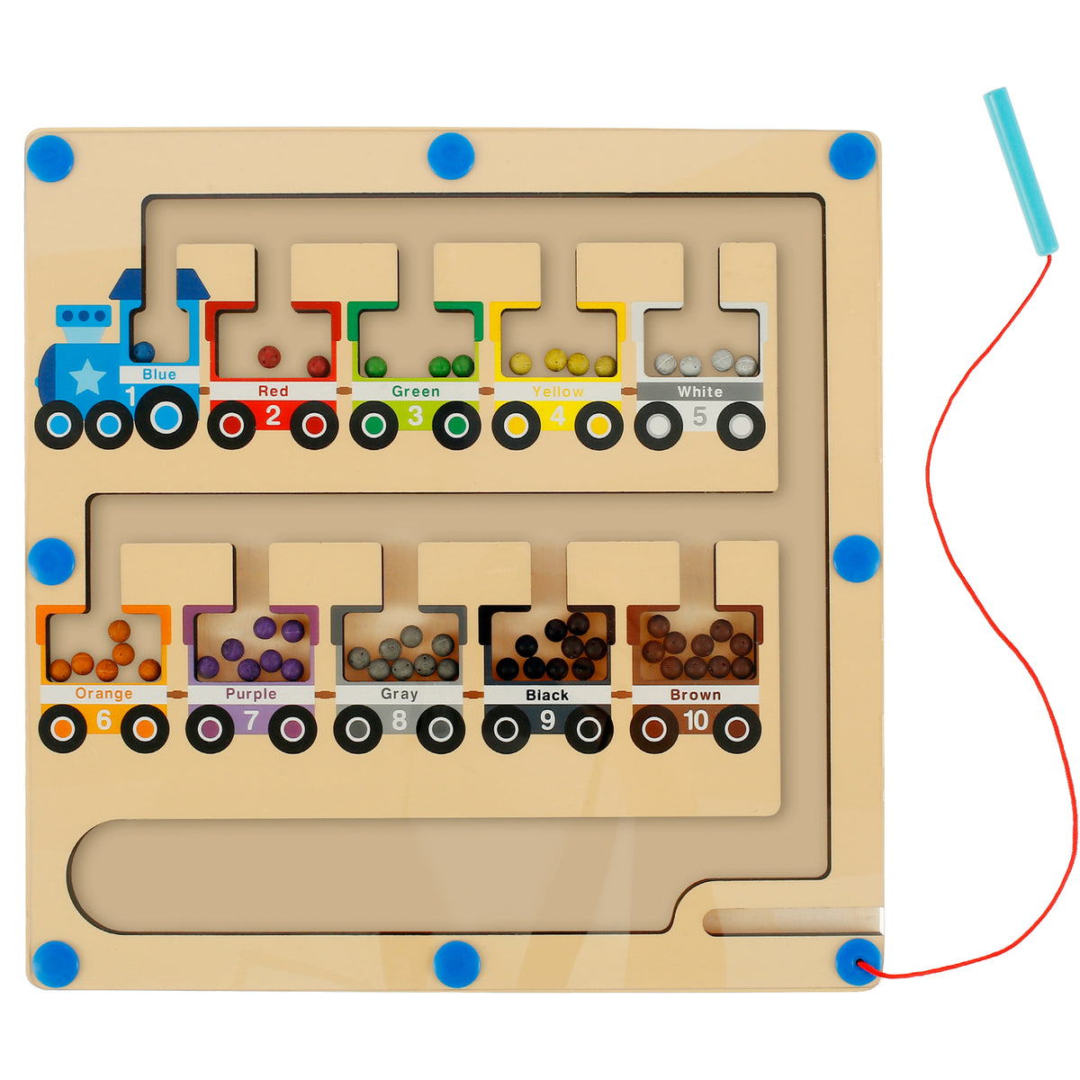 Magnetic Color and Number Maze Wooden Magnet Board Toy V78361