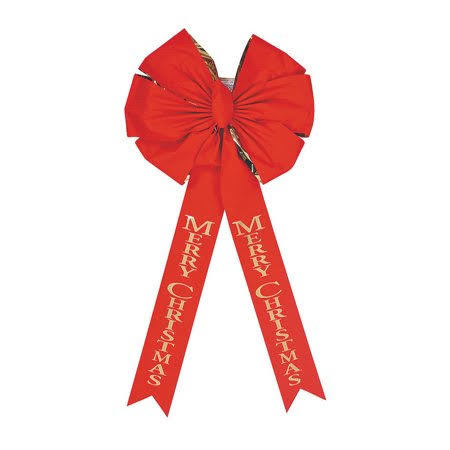 Deluxe Red Velvet Bow with Gold, Case of 12, 18 in I46967