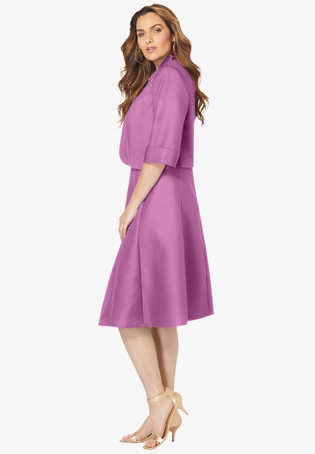 Plus Size Petite Fit-And-Flare Jacket Dress Z801247