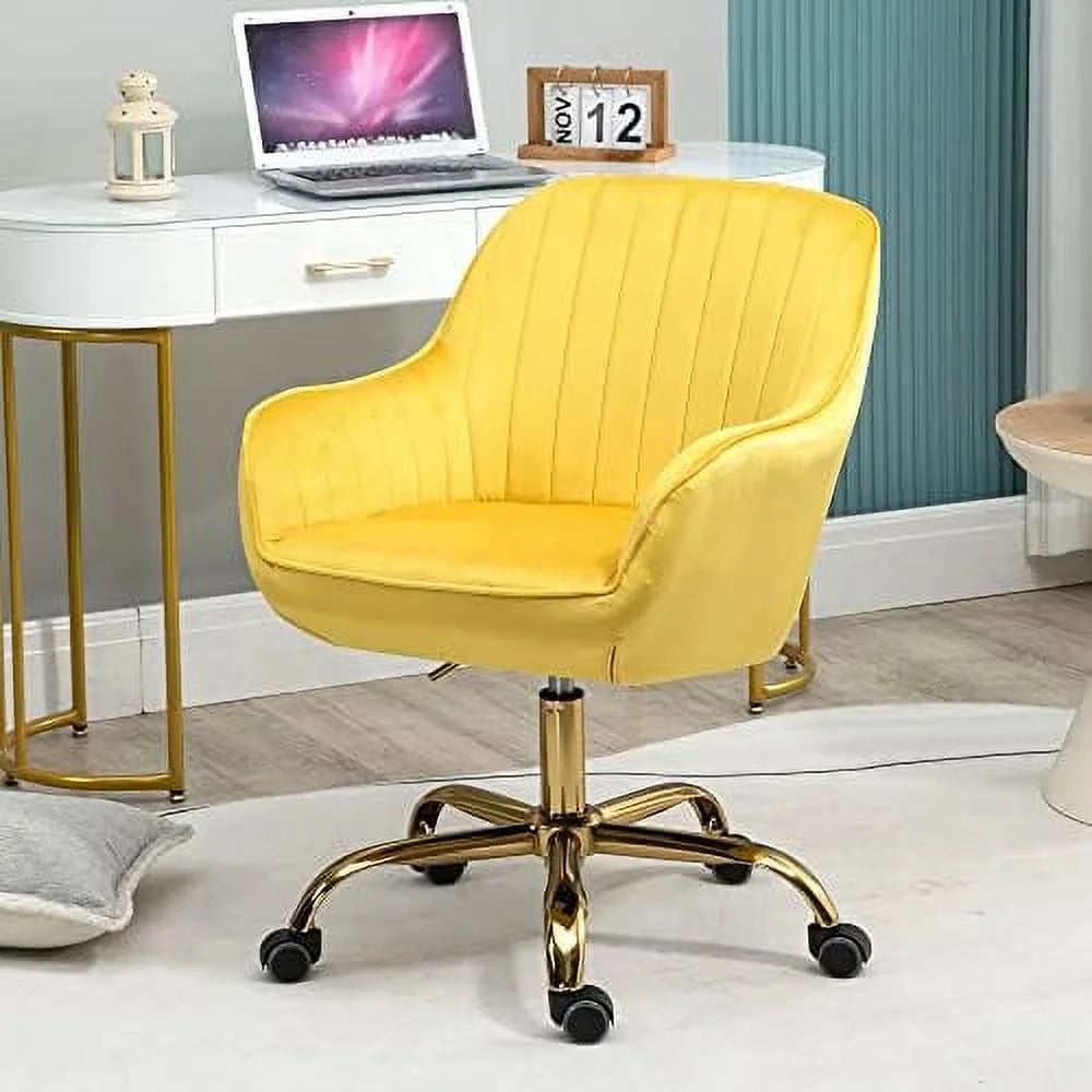 Beige Upholstered Boucle Swivel Desk Chair Q351822