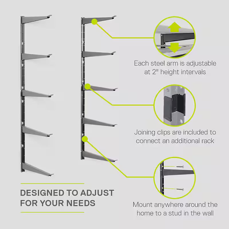 Heavy Duty 5 Tier Steel Wall Rack J4893