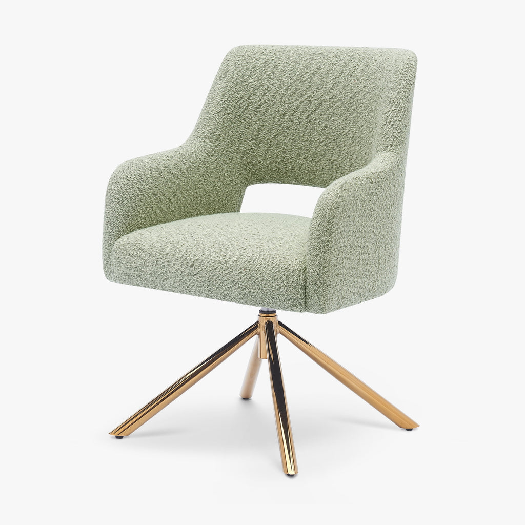 Wide Boucle Swivel Accent Arm Chair Set of 2 O785