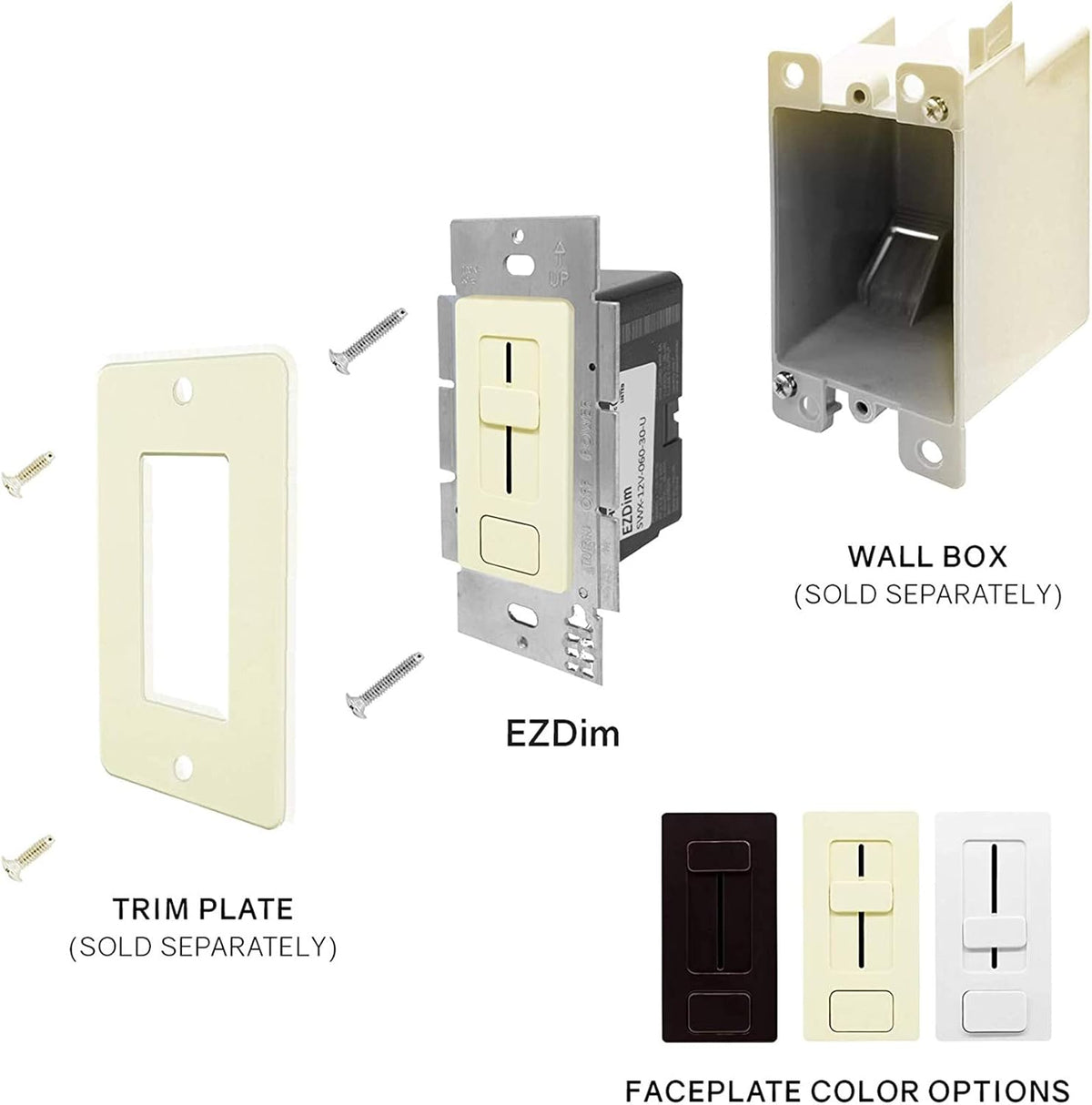 100 Watt LED Driver and Dimmer Switch, 120V AC – 24V DC Wall Dimmer Switch C338