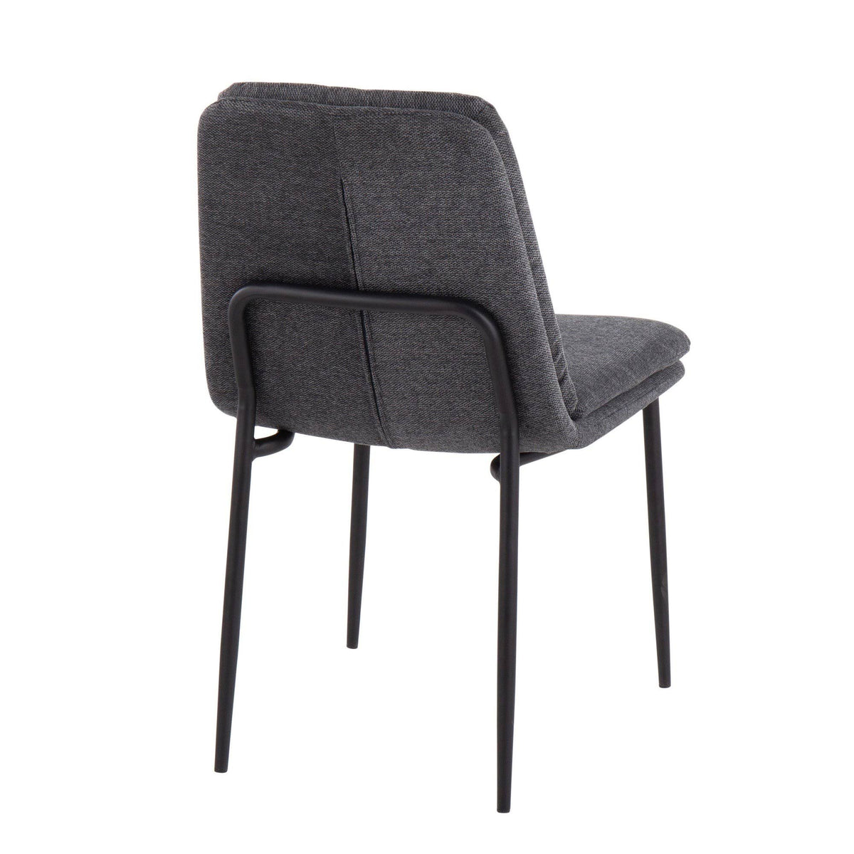 Cream Fabric and Black Steel Dining Chair Set of 2 I5502