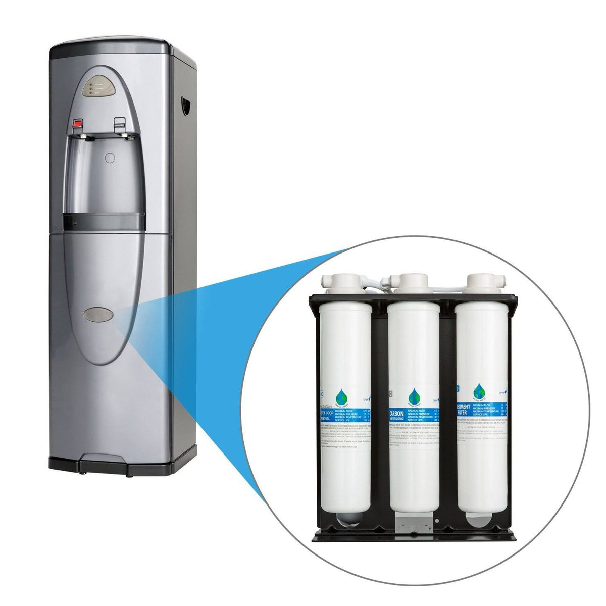 Silver Stainless Steel Bottleless Water Cooler H3121